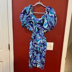 Vibrant Swirl Patterned Mini Dress
